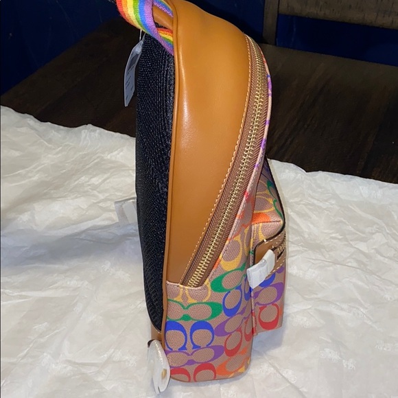 Coach Academy Pack In Rainbow Signature Canvas Bag - Picture 9 of 12